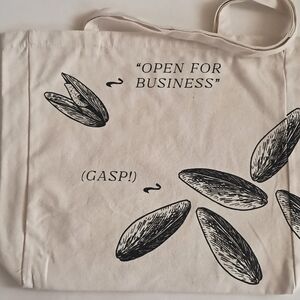 Mussels Canvas Tote Unisex Natural Color Pattern NEW 15 3/4" H X 19 1/4" W